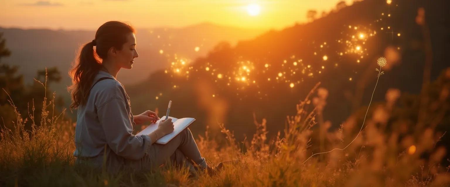 Person experiencing gratitude as a higher emotion during everyday moment