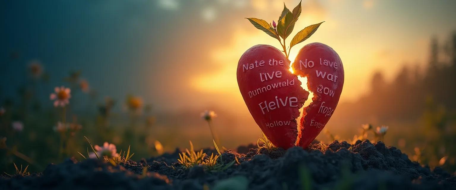 Person transforming heartbreak words into growth opportunities through mindful reflection