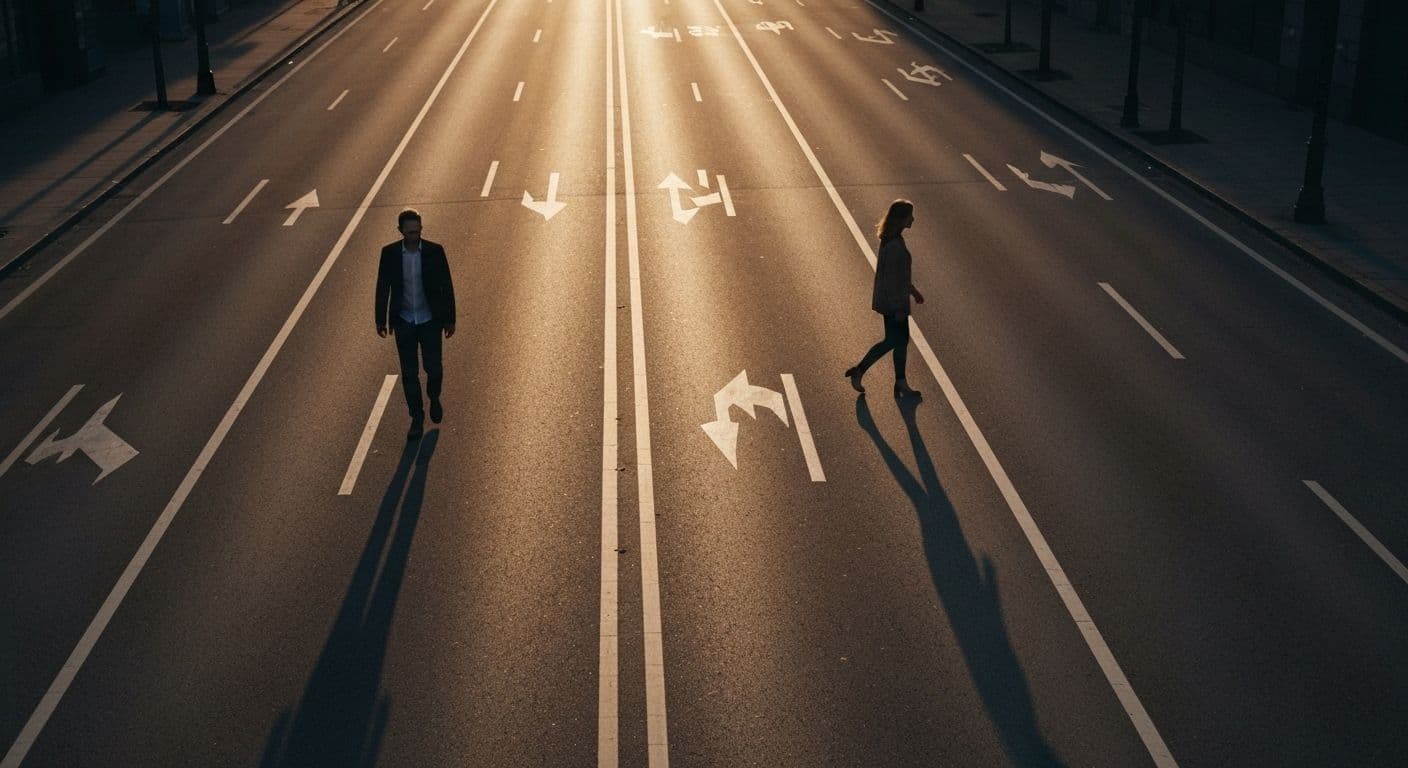 Person walking away on a path symbolizing getting over a breakup through physical distance and emotional healing