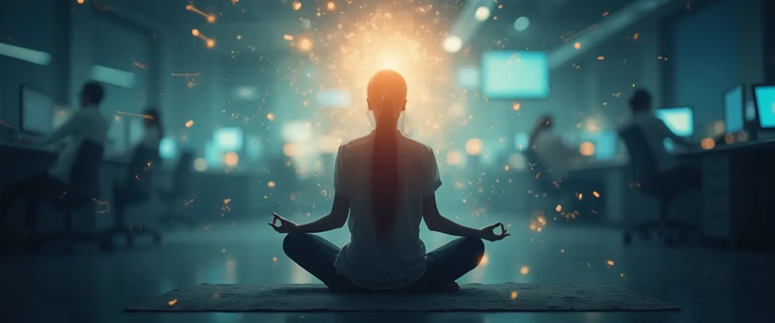 Professional using self-awareness and success techniques in a high-pressure work environment