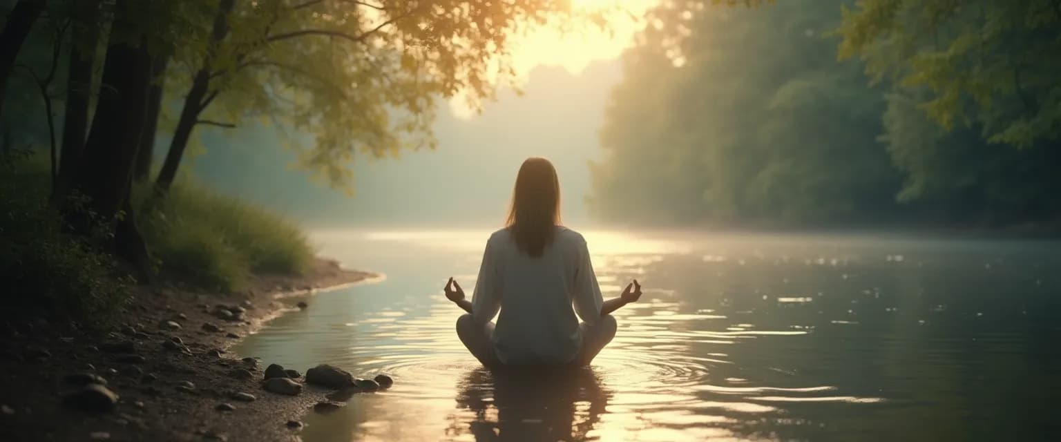 Person practicing grieving meditation with focus on breathing techniques