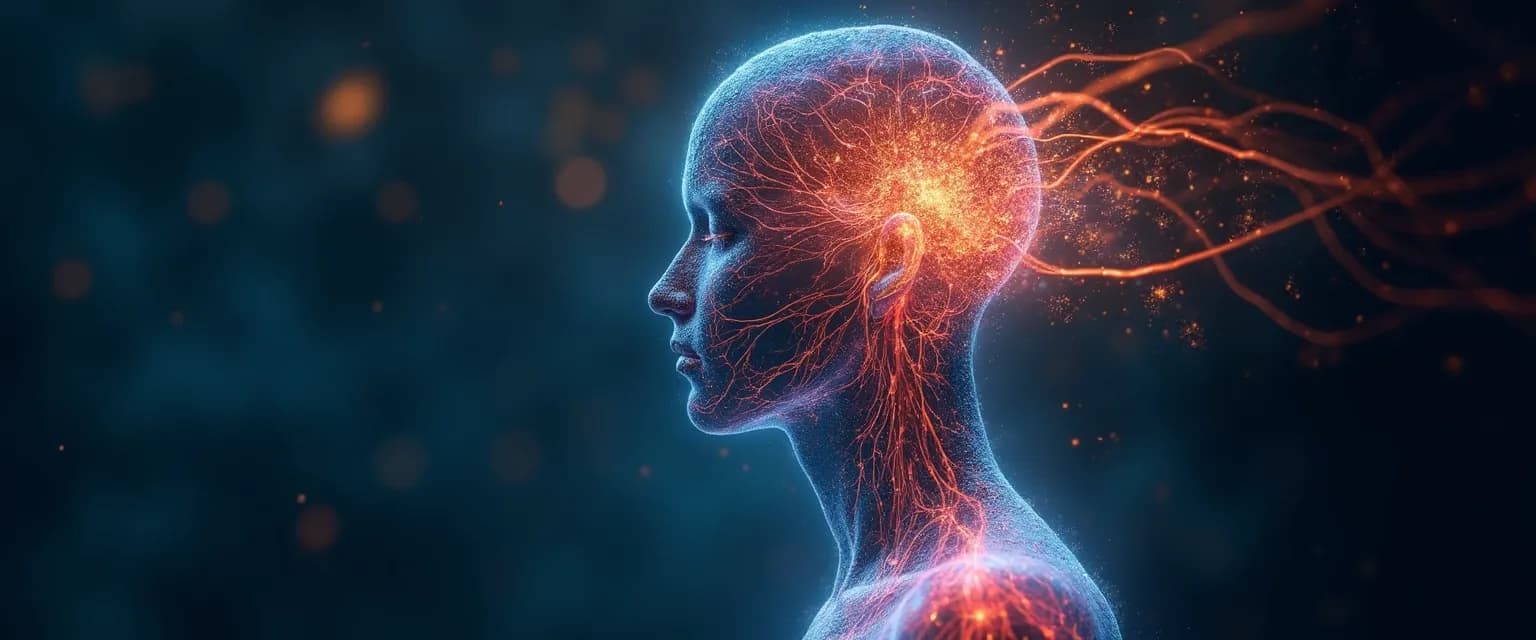 Diagram showing how the mind-body relationship creates physical changes in human health