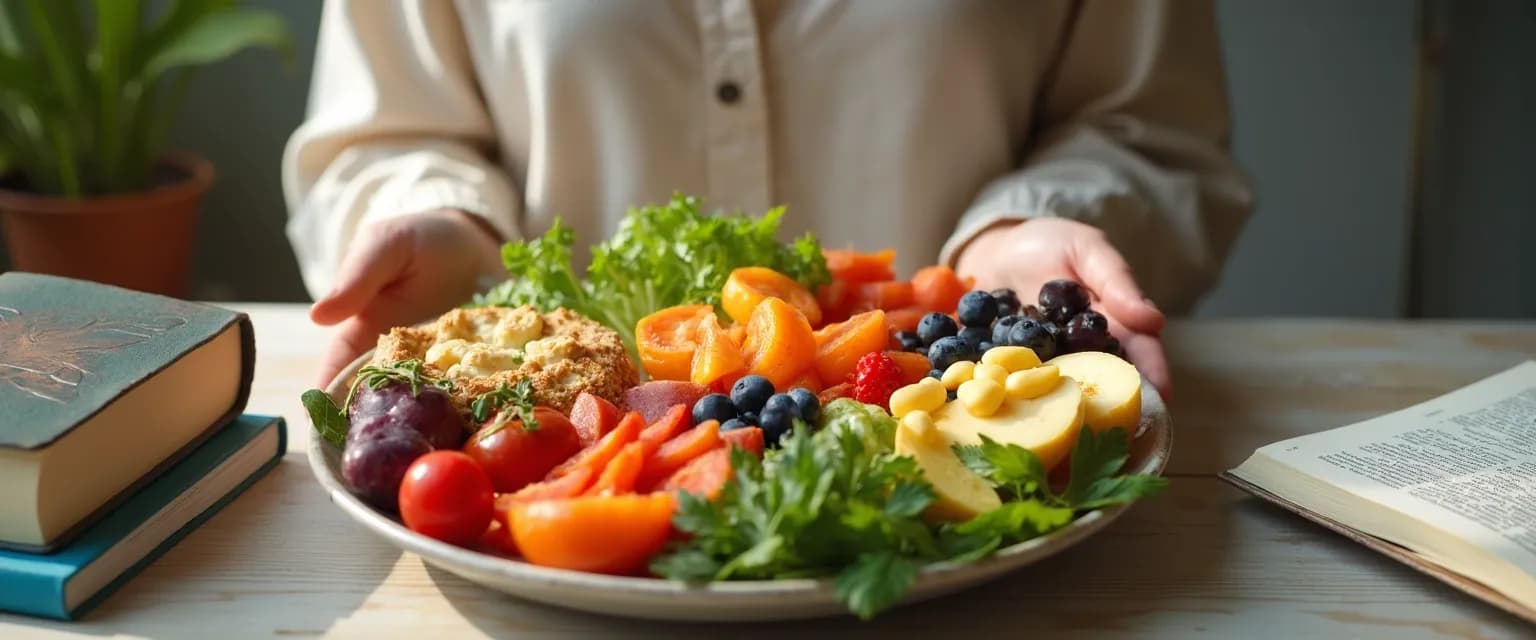 Woman mindfully selecting positive content to mind the mind and improve thinking patterns