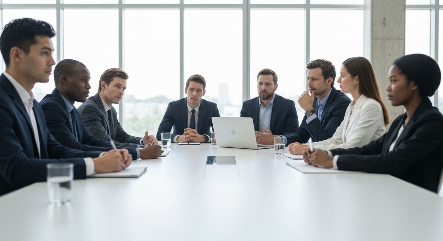 Person observing group meeting dynamics demonstrating EQ social awareness and emotional intelligence skills