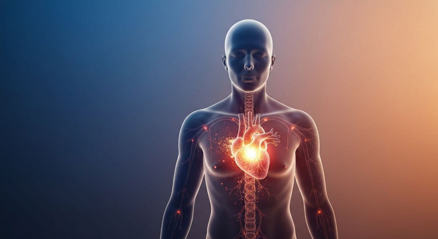 Brain scan illustration showing why heartbreak is so painful with activated pain centers highlighted