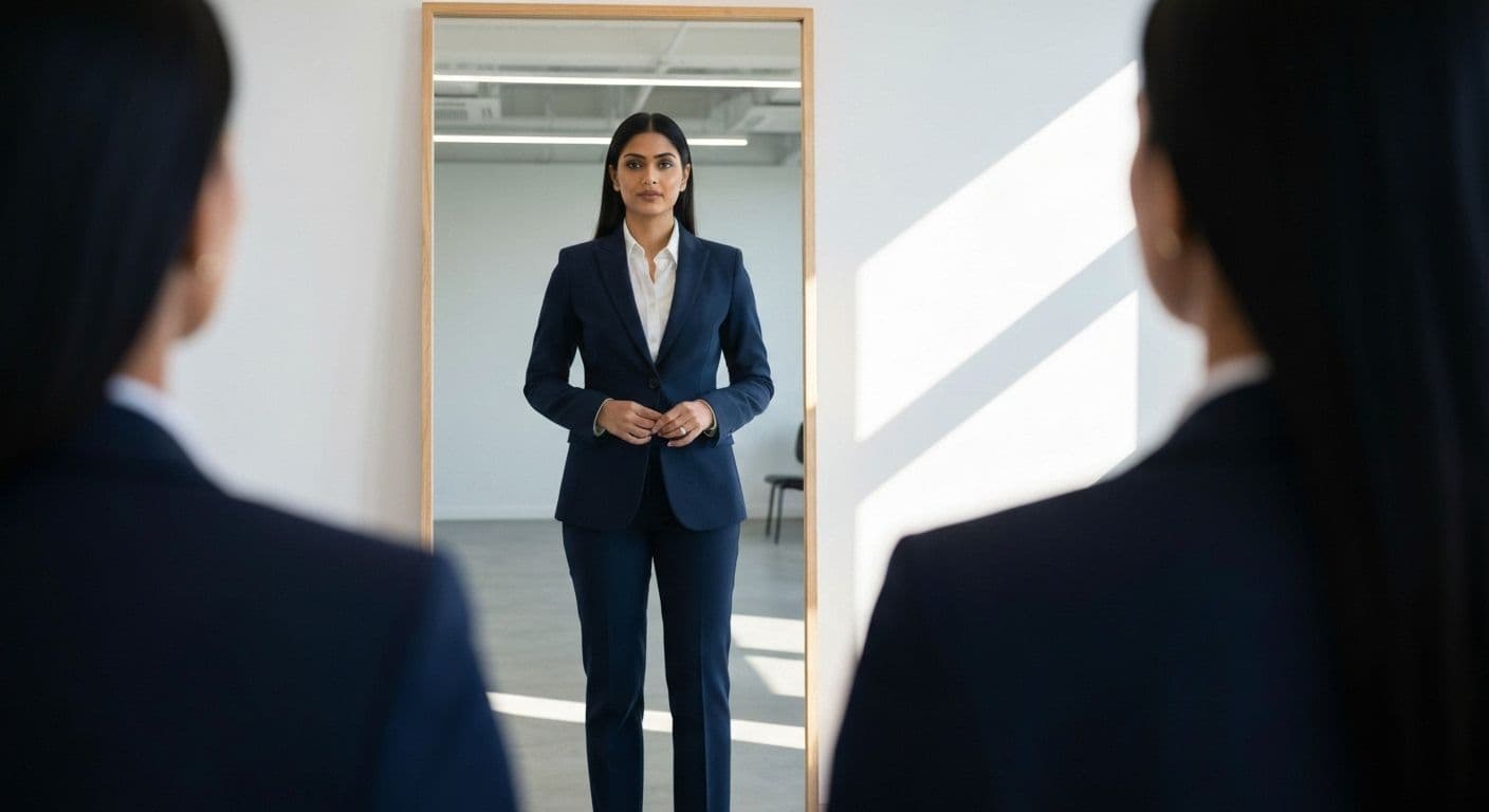 Professional using self awareness information to make confident career decisions in modern workplace