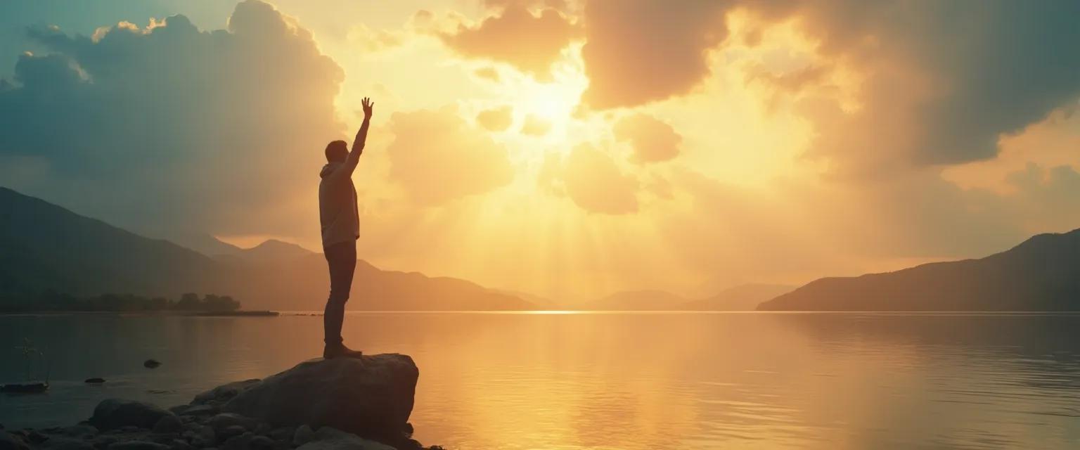 Person demonstrating strong and resilient meaning through balanced self-care and inner strength practices