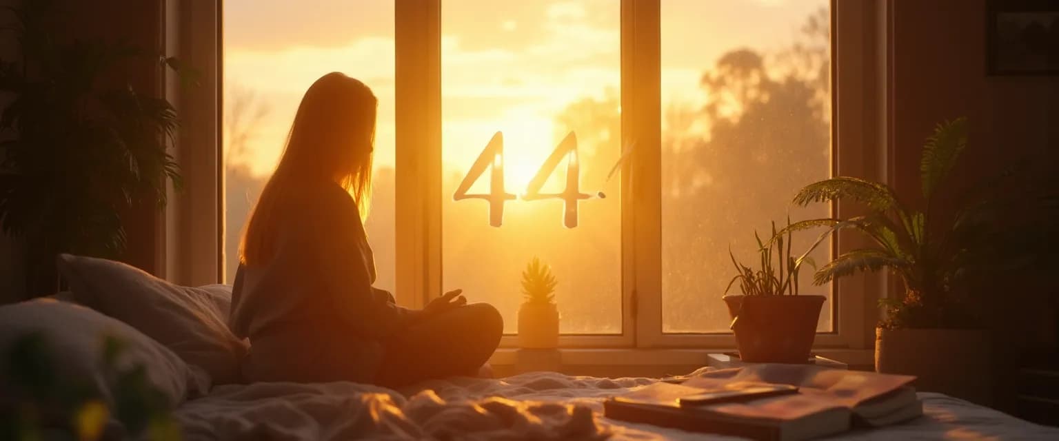 Person finding peace and healing through angel number 444 after experiencing a breakup