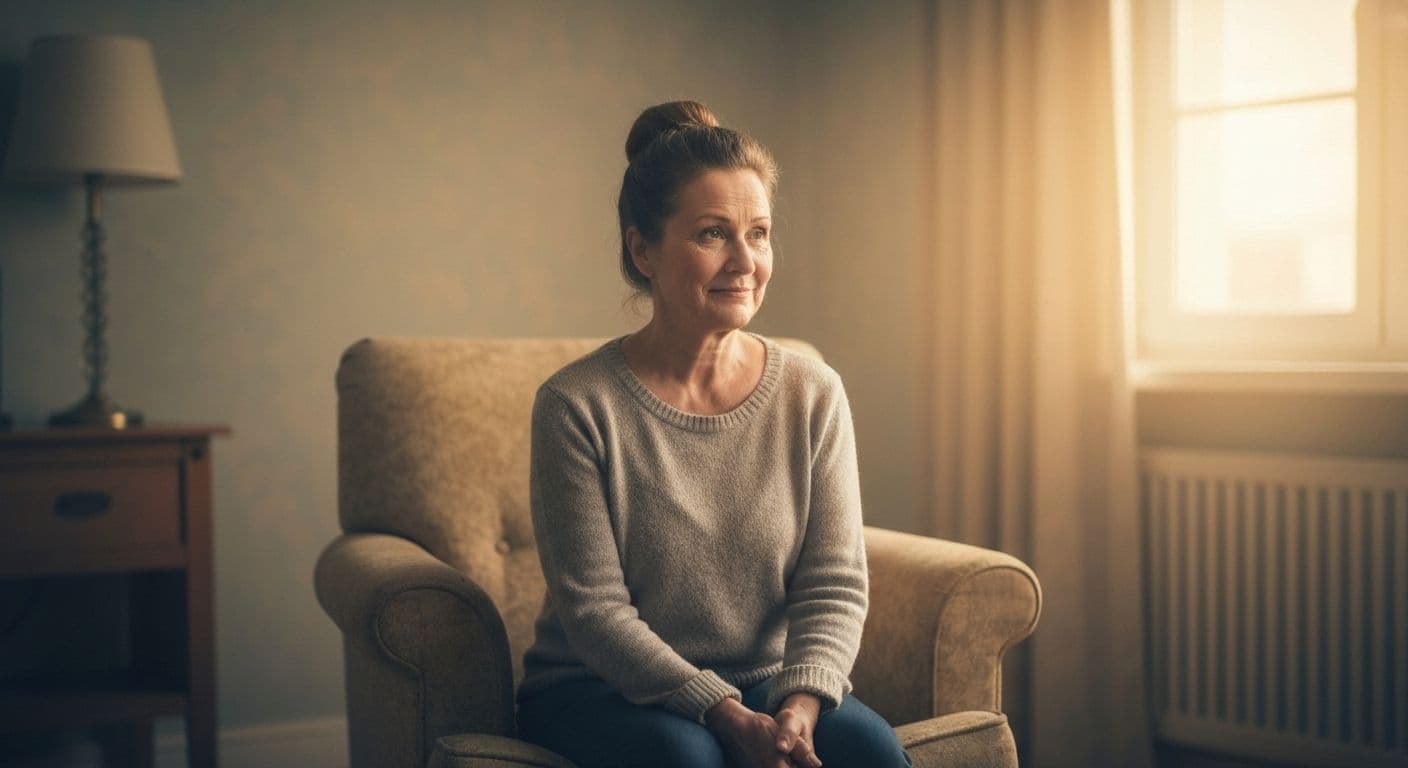 Person sitting peacefully with messy emotions, illustrating how grief works better when allowed to be authentic and non-linear