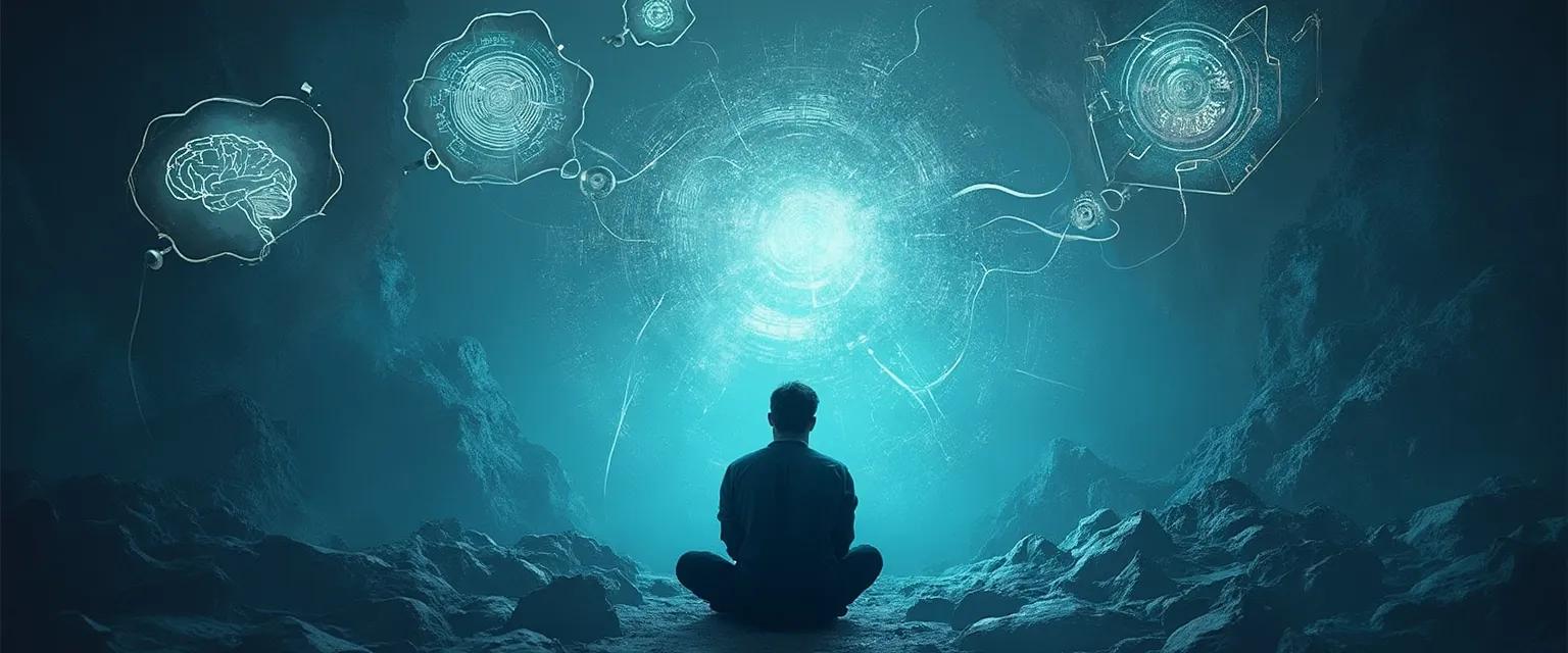 Person breaking free from mind thinking traps and cognitive pitfalls