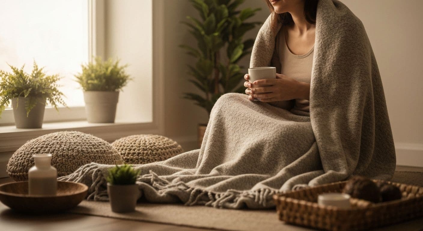 Person practicing gentle self-care showing physical ways to deal with grief through body-based techniques