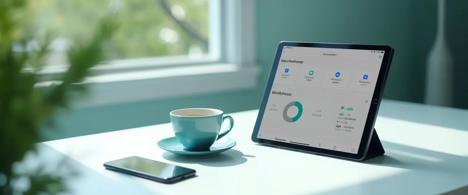 Person using Google meditation tools on smartphone for digital detox