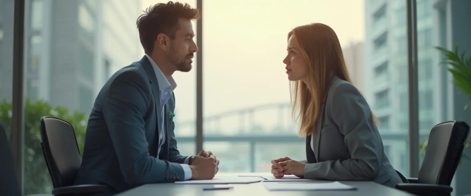 Professional colleagues using emotional intelligence and communication techniques to transform workplace tension