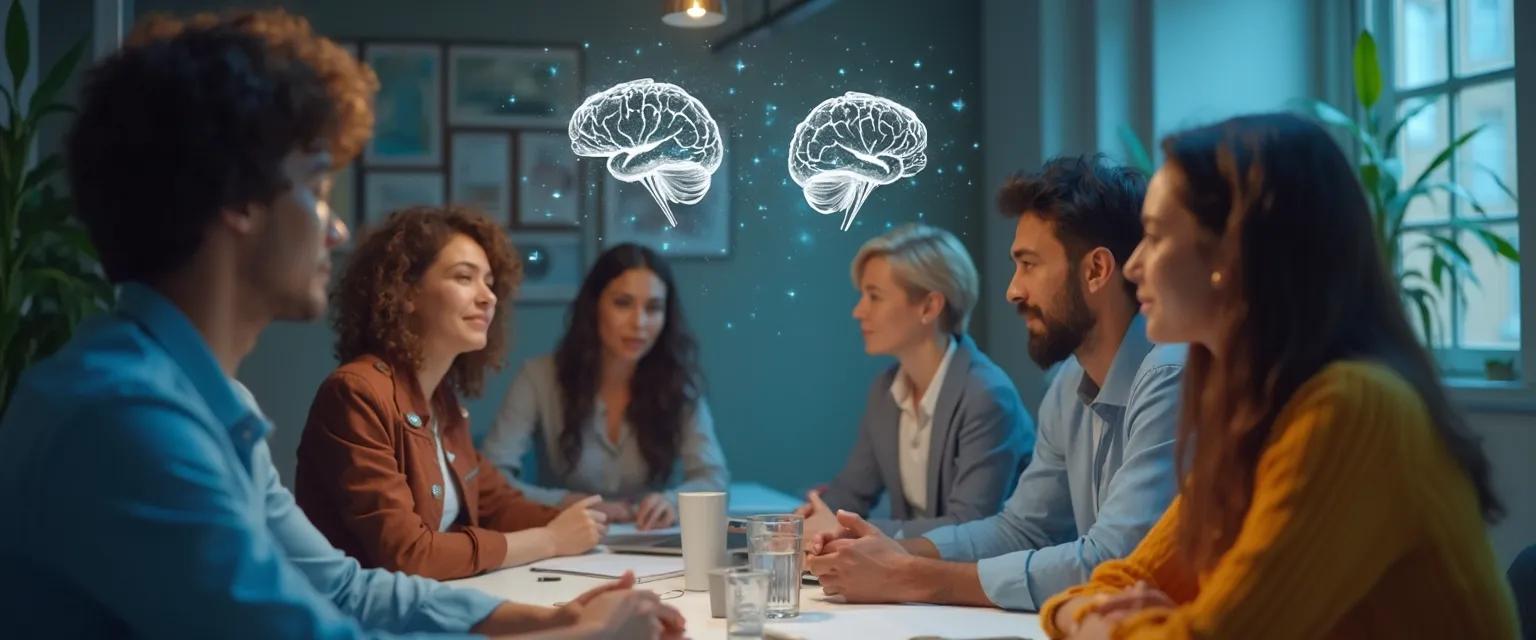 Professional demonstrating key skills required for emotional intelligence in a workplace meeting