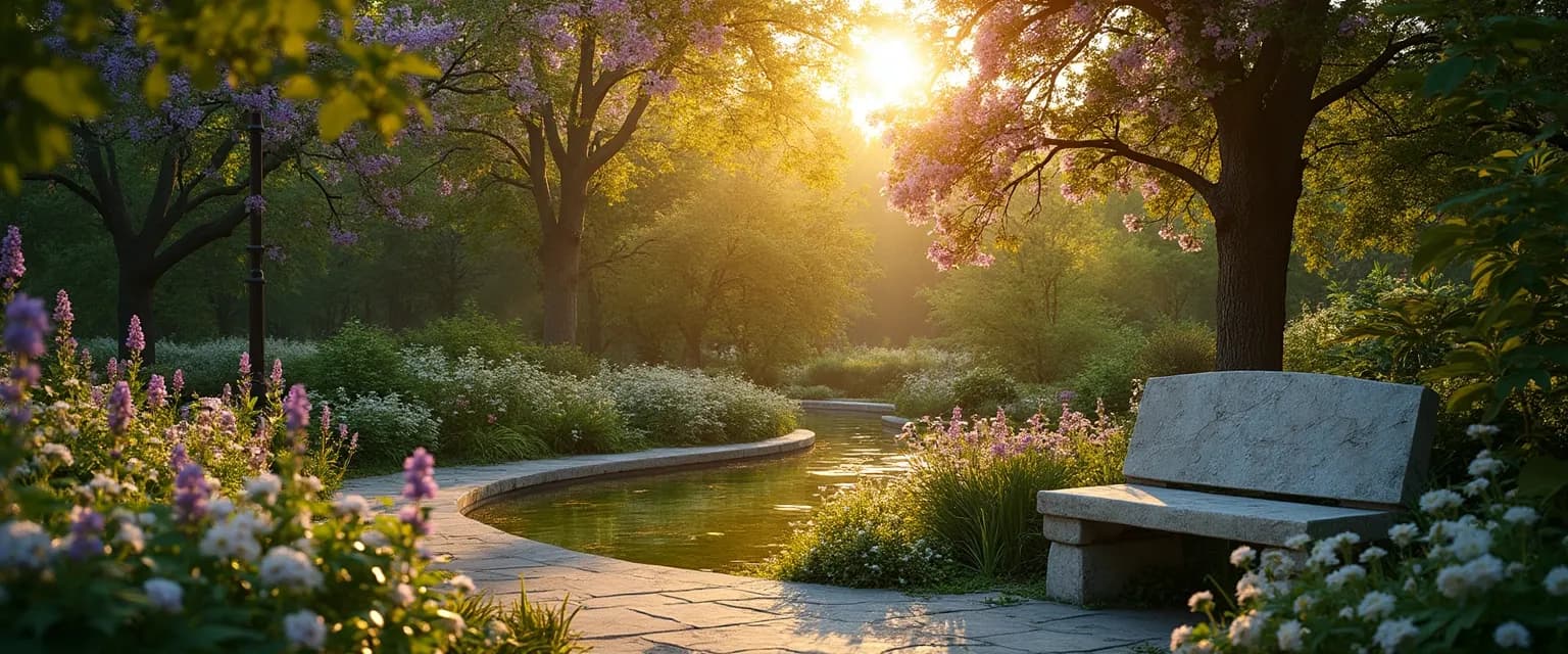 Memory garden with healing plants and personalized elements as grieving tools