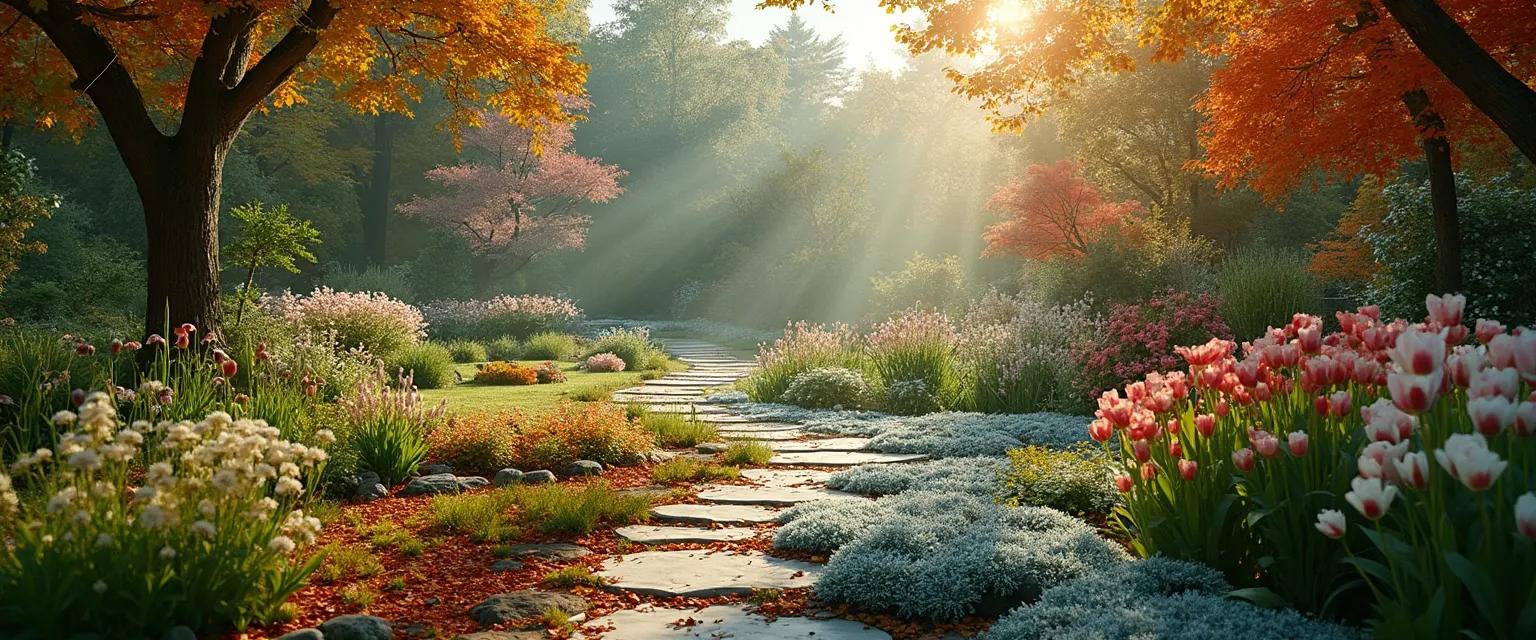 Mindset growth garden showing seasonal phases of personal development