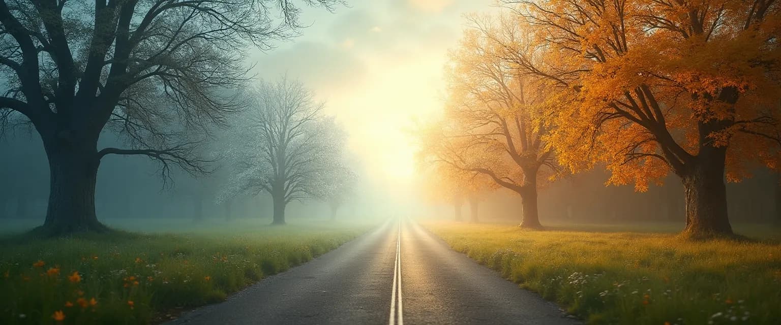 The 4 emotional steps of a breakup illustrated as seasons of healing and recovery