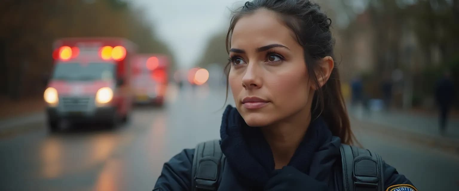 First responder demonstrating compassion resilience techniques during crisis situation