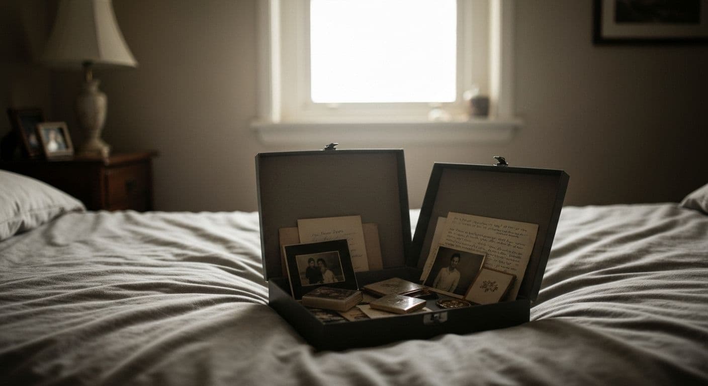 Person gently releasing physical mementos while practicing healthy grieving tools for emotional healing