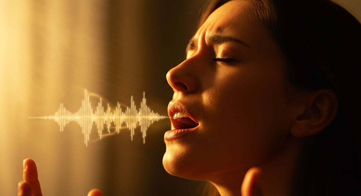 Person practicing vocal healing techniques for serenading heartbreak inspired by Ella Fields approach