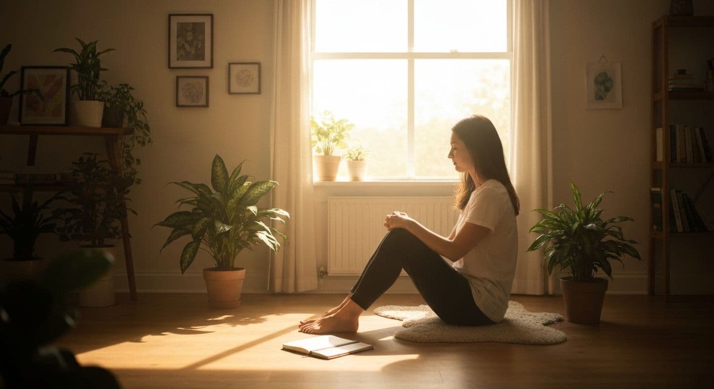 Person sitting peacefully in contemplation learning to heal your heartbreak through emotional processing