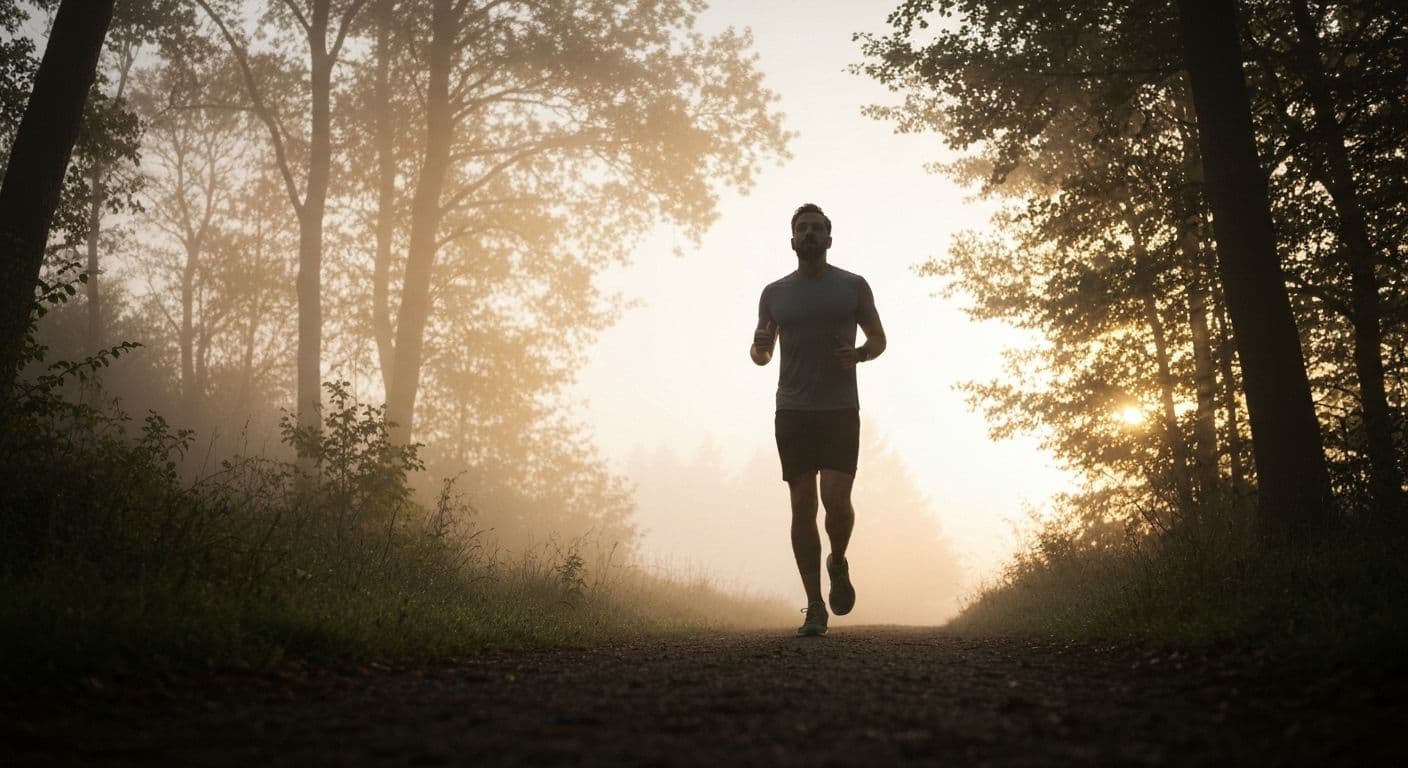 Man exercising outdoors while dealing with heartbreak and emotional pain after breakup