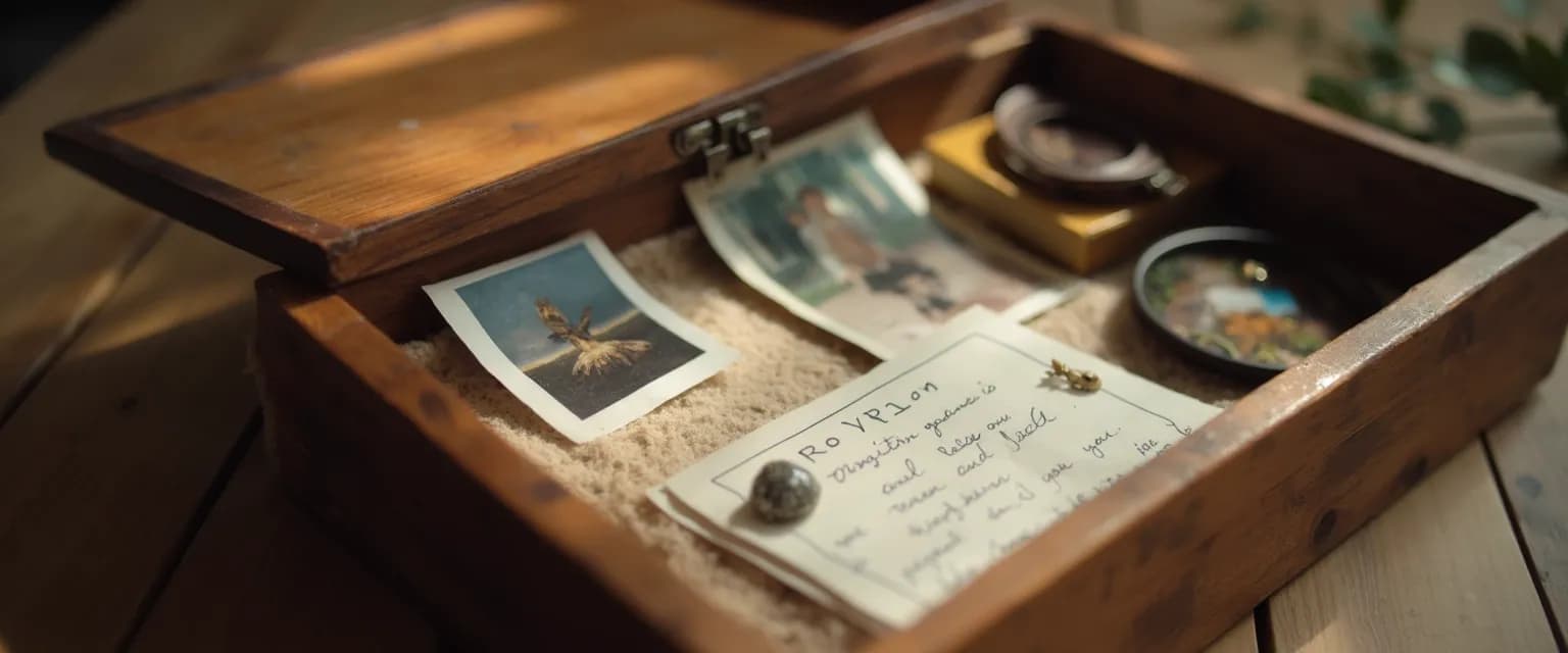 Personalized memory box as a meaningful gift for grieving friend with photos and mementos