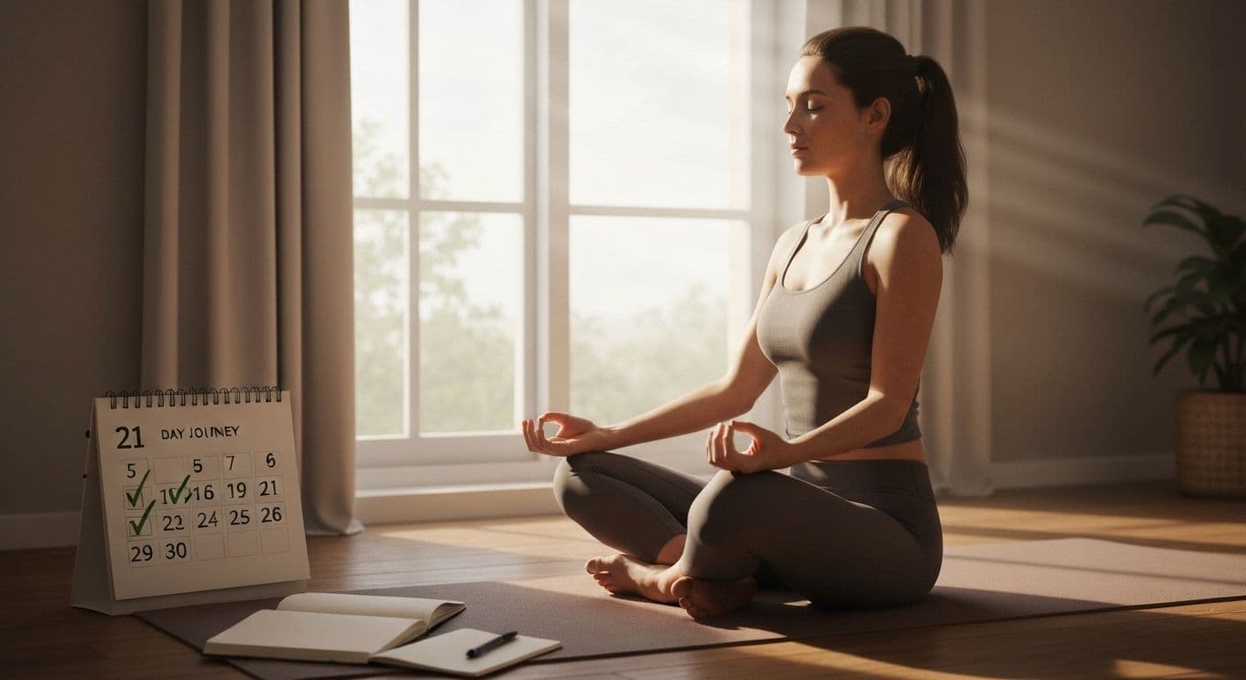 Person practicing the self awareness through daily mindfulness exercises and reflection