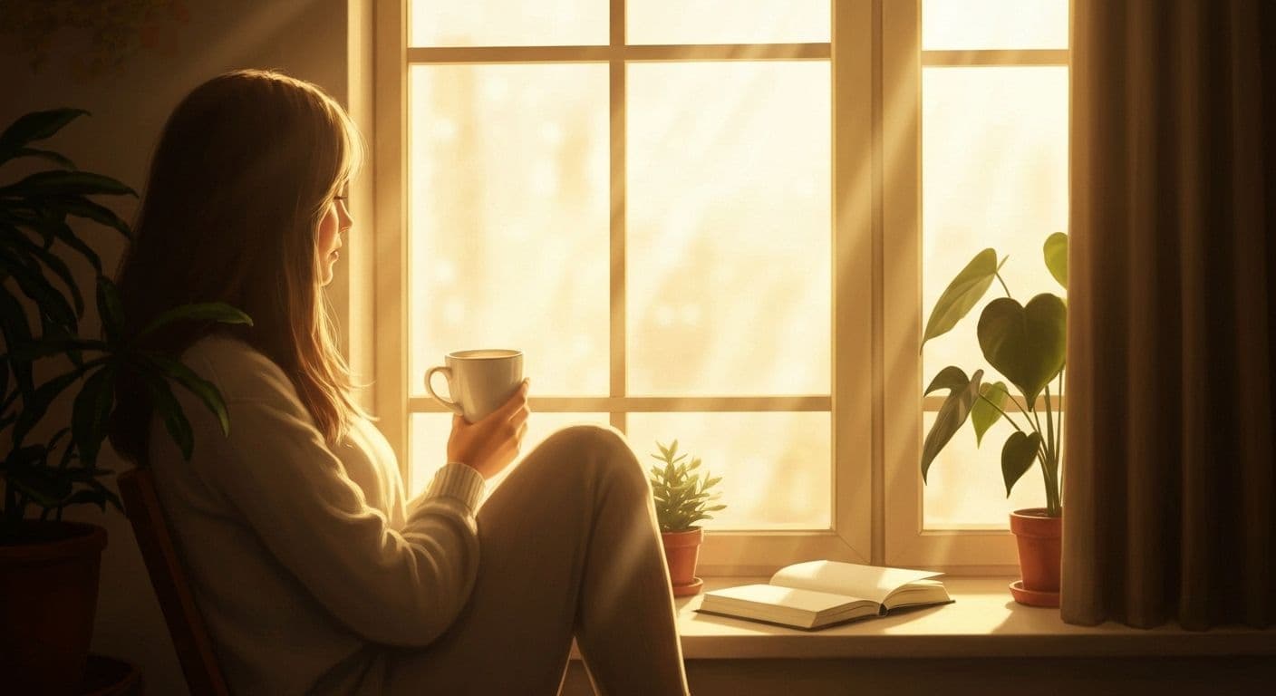 Person creating a wellness routine after a breakup with peaceful morning ritual practices including hydration and mindful breakfast