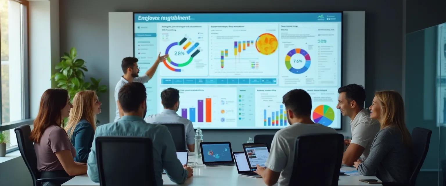 Dashboard view of the best HR application showing employee engagement features