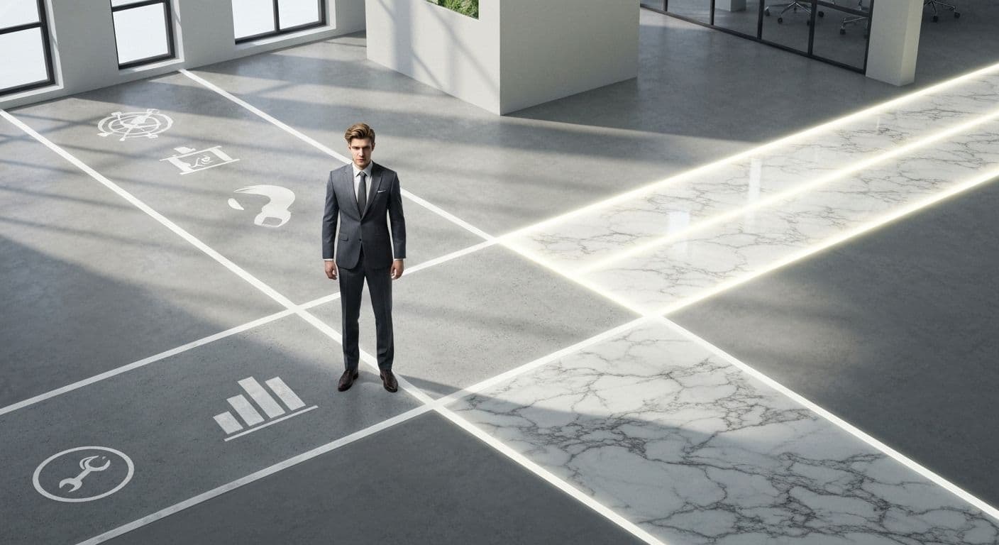 Professional reflecting on their self-awareness to improve career success and emotional intelligence