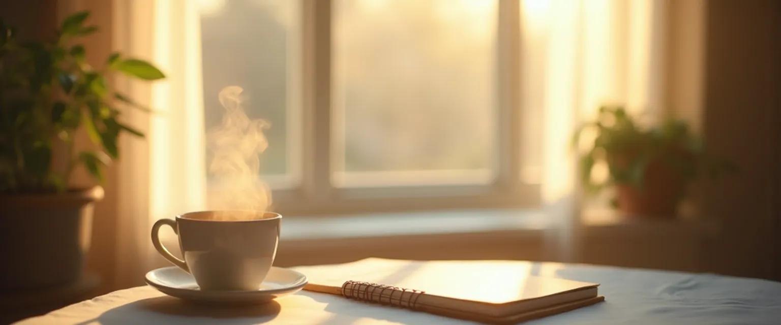 Woman practicing daily rituals for a peaceful life peaceful mind in a natural setting