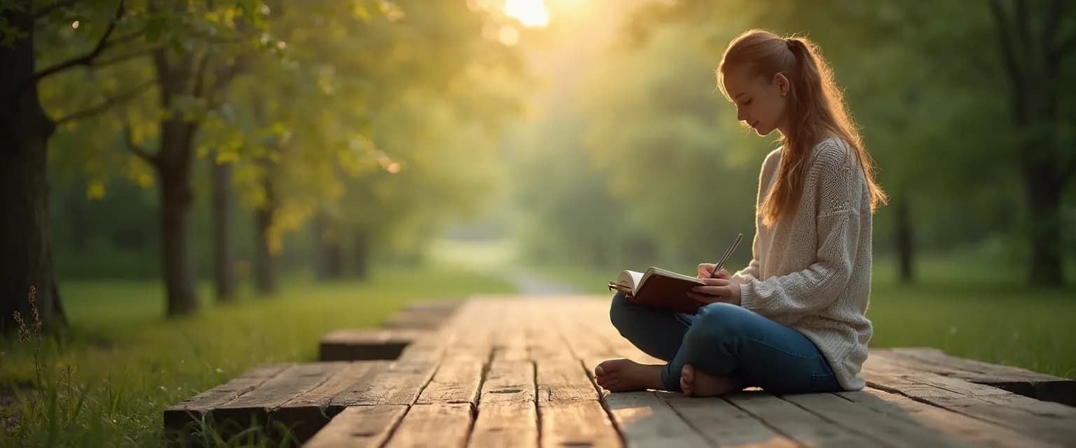 Person practicing daily observation ritual for raising self-awareness without screens