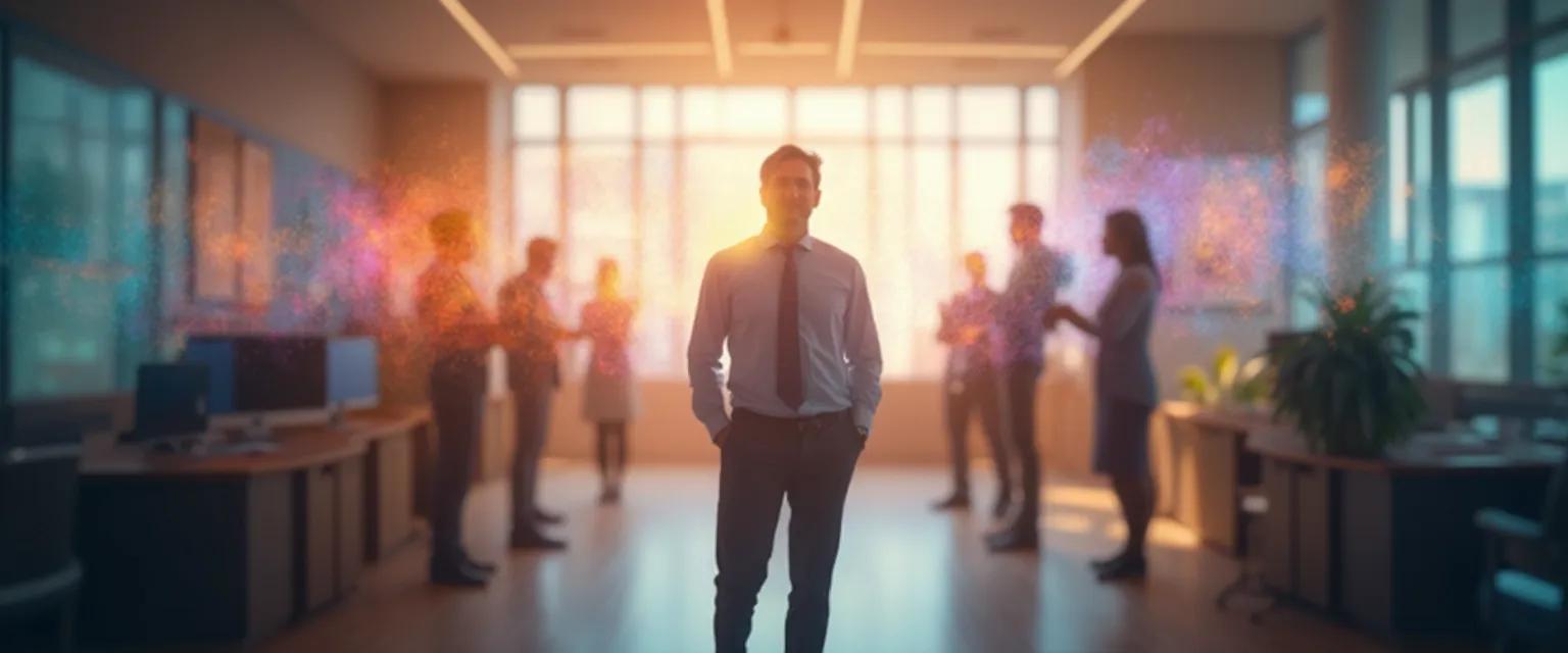 Professional demonstrating increasing self awareness emotional intelligence in workplace meeting