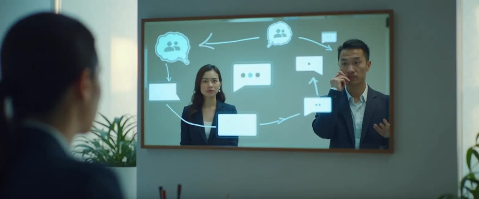 Professional comparing mirror method and feedback loop techniques for developing self-awareness