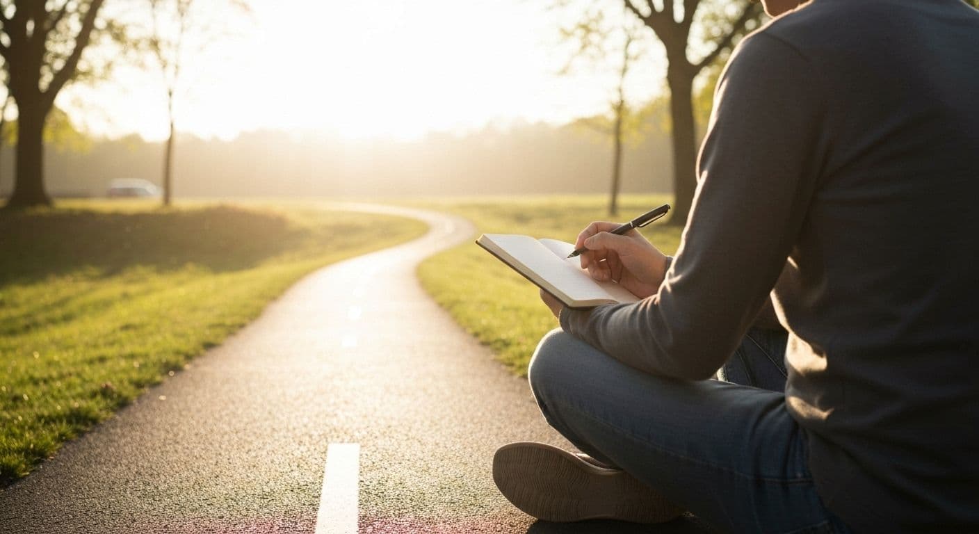 Person reflecting on SKALA self-awareness questions during a moment of feeling stuck in life