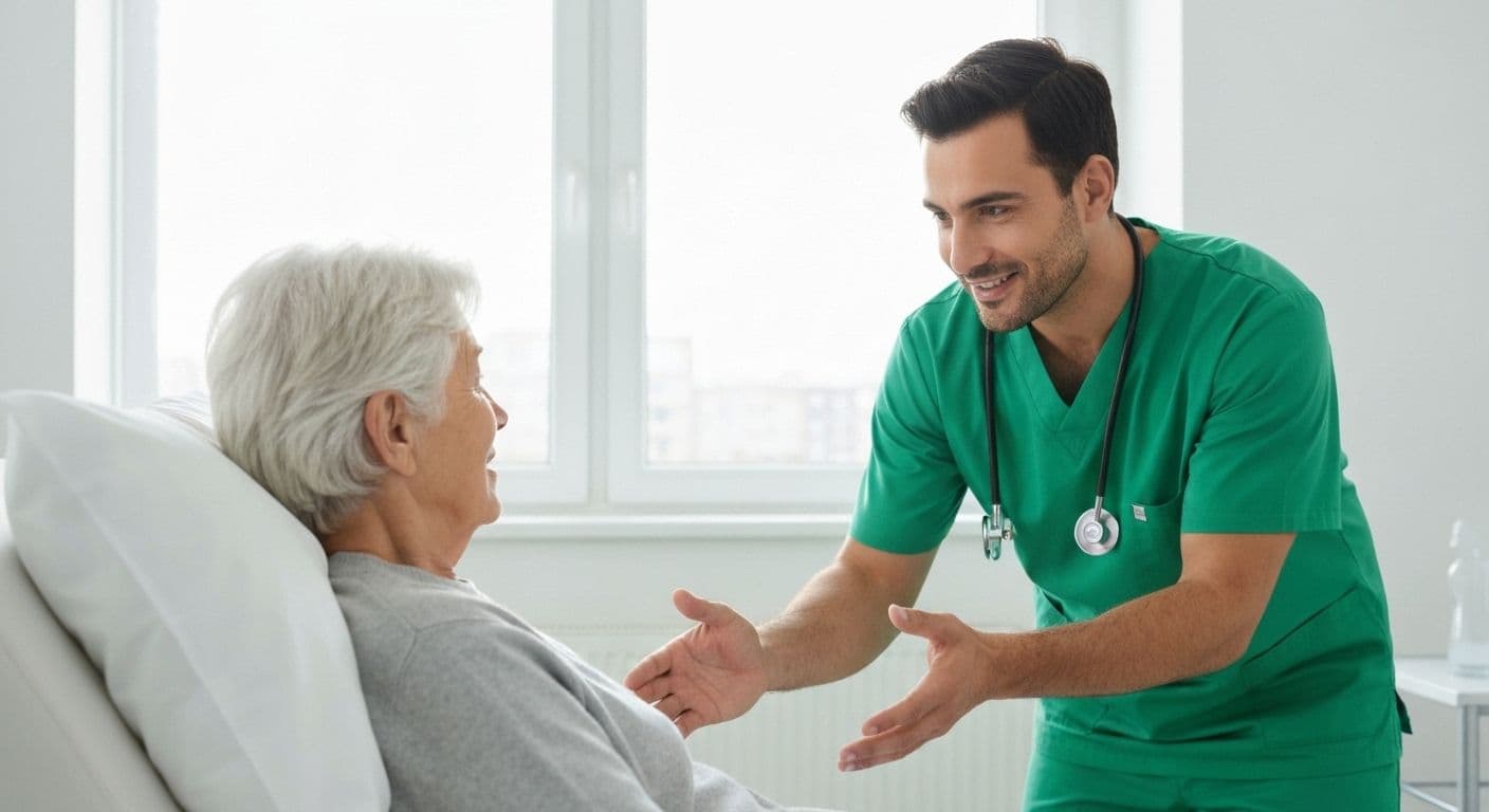 Nurse reflecting on patient interactions showing self awareness in nursing examples during daily care