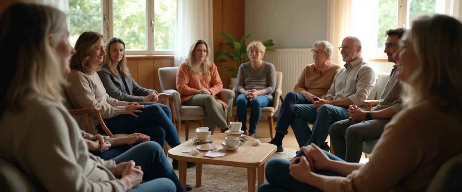 People supporting each other in a grief sharing group near me