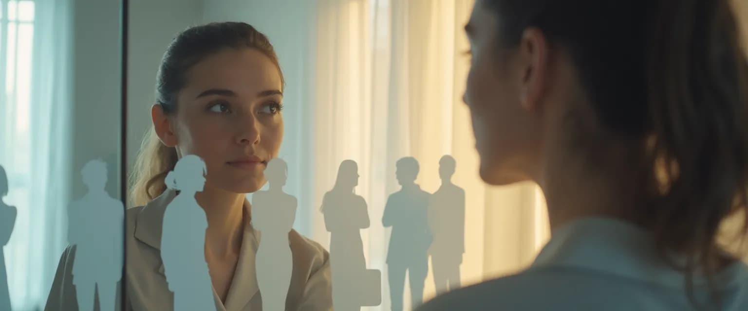 Person practicing self-awareness exercises in social psychology during interaction