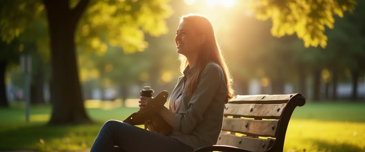 Person laughing while holding a photo, demonstrating humor as a cure for heartbreak