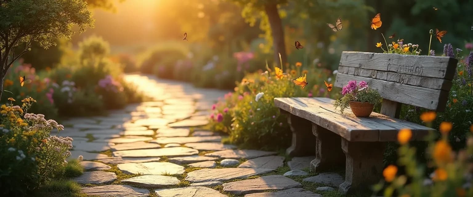 Memory garden with symbolic plants as a meaningful gift for someone who has lost a loved one