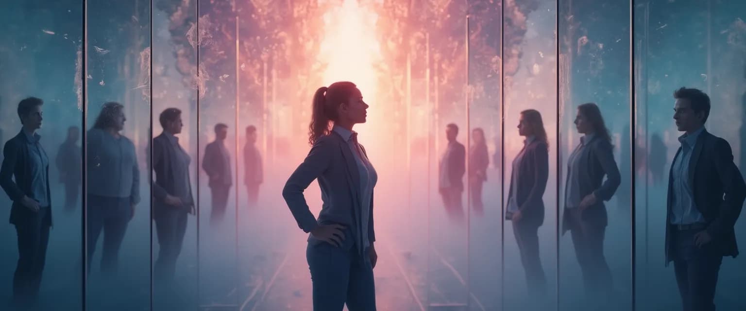 Person practicing character-switching exercises to enhance self-awareness