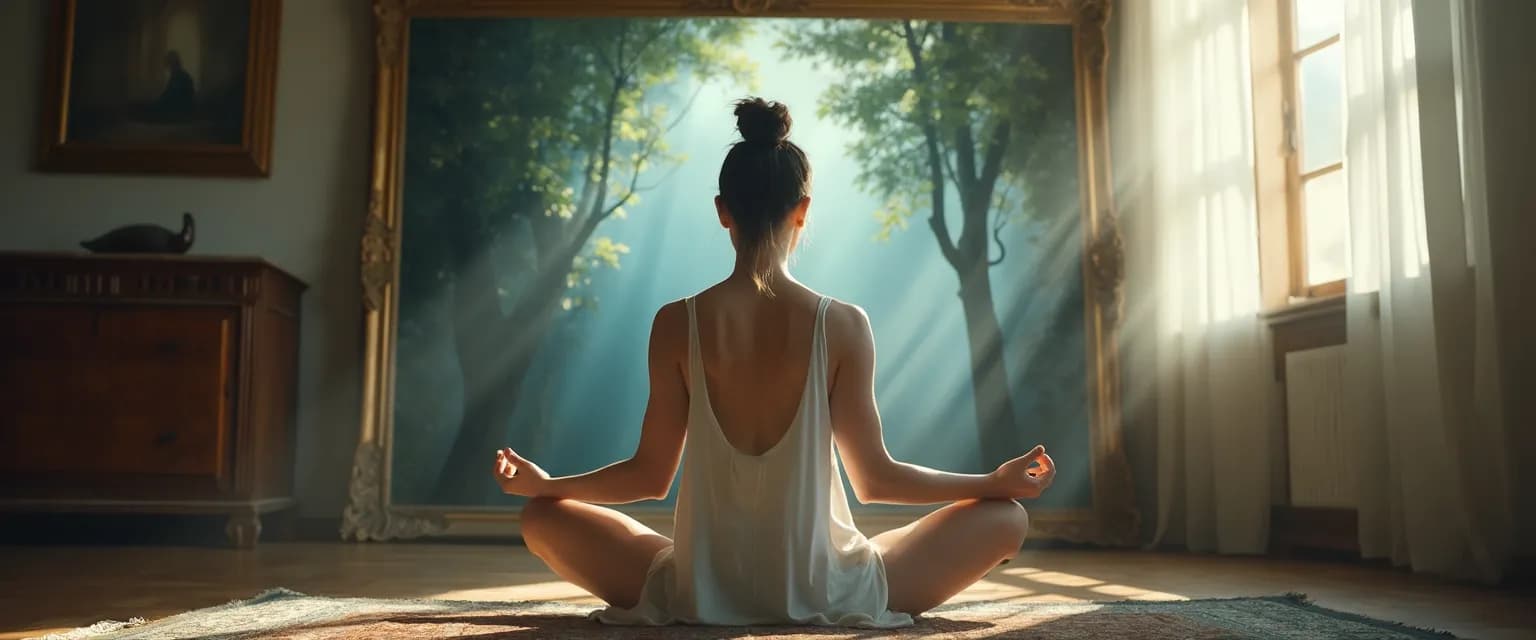 Person practicing self-reflective awareness during daily activities