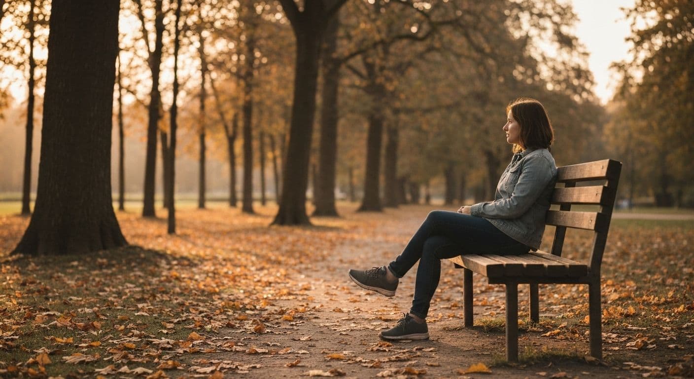 Person reflecting peacefully while moving through the stages of getting over a breakup at their own pace