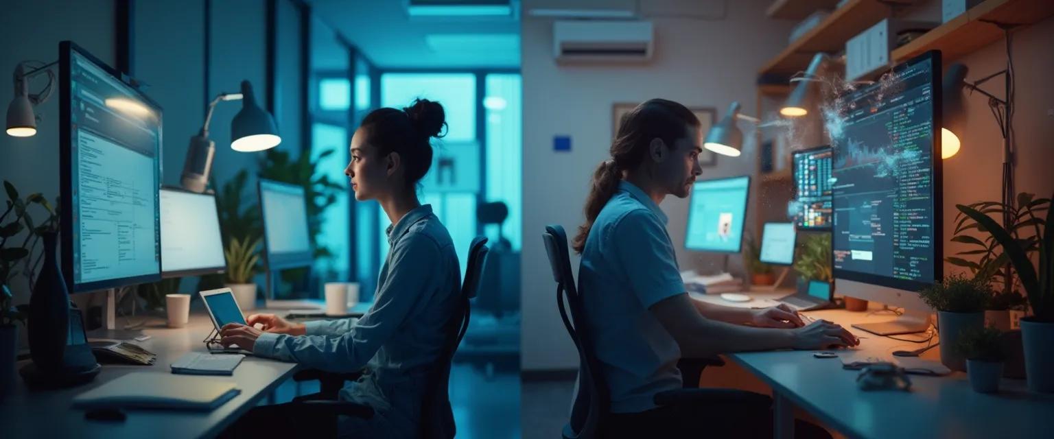 Professional using present moment awareness techniques at work to improve focus and productivity