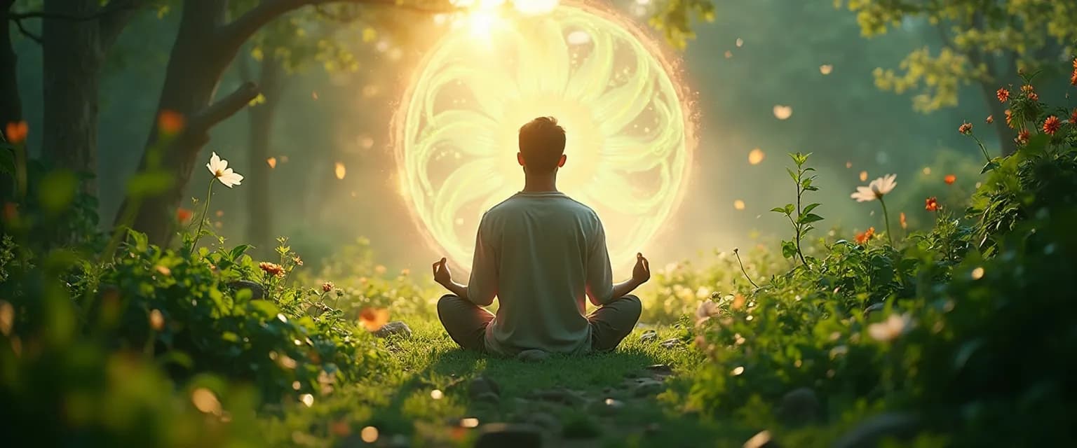 Person peacefully tending to their mind and soul garden through meditation and reflection