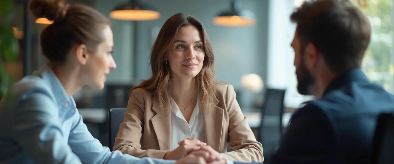 Team leader using emotional intelligence in the workplace to resolve conflict between team members