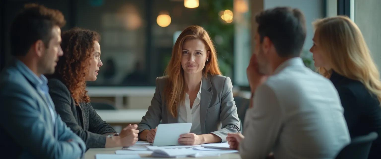 Professional maintaining calm while improving their EQ during a stressful business meeting