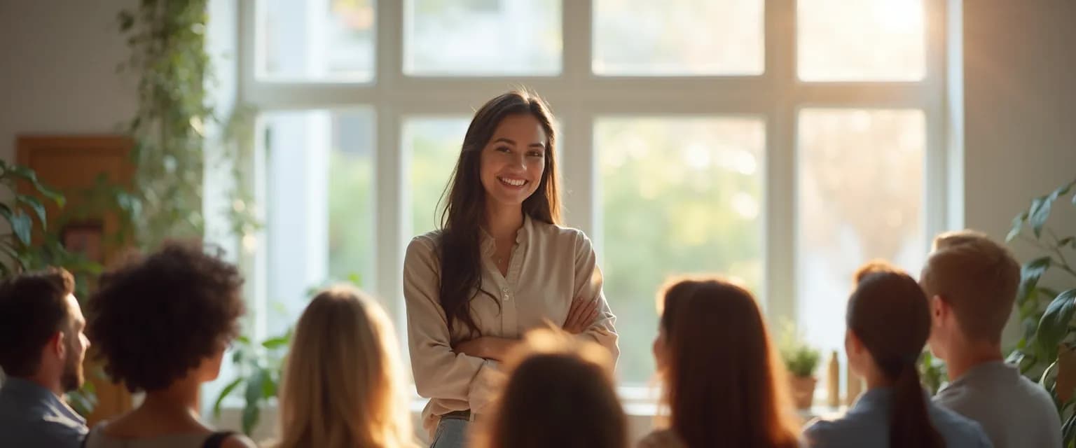 First-time community leader building confidence while coordinating neighborhood volunteers