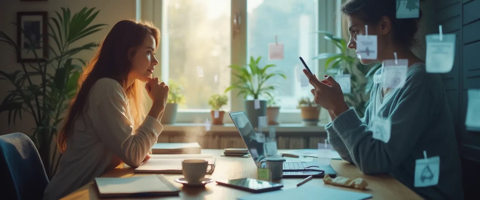 Artist distinguishing between creative pause and procrastination during creative blocks